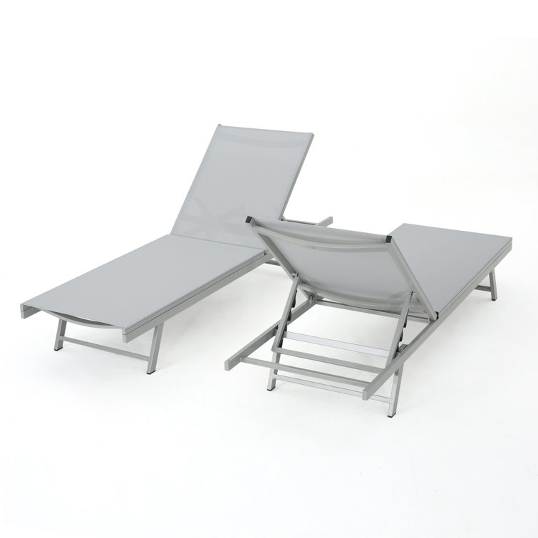 Grey metal sun discount loungers